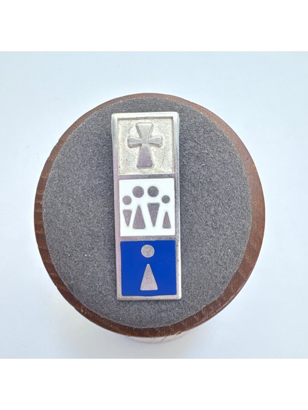 Blue Enamel & Sterling Silver 925 Cross Design Pendant Size 1.25" Length